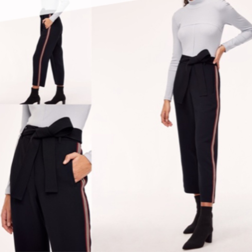 NWT Aritzia Jallade Crepe Pant in Black and Rust